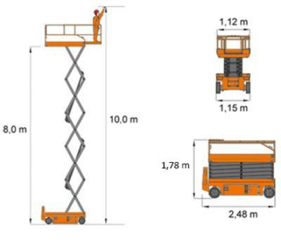 Dingli JCPT1012HD žirklinis keltuvas